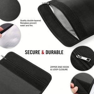 CUSTOM Best Lipo Battery Waterproof A4 <b>Document</b> <b>Bag</b> 14*10 Aluminum Foil Fireproof Silver Handle Guard Metal 14*10 Aluminum - Product Image 4