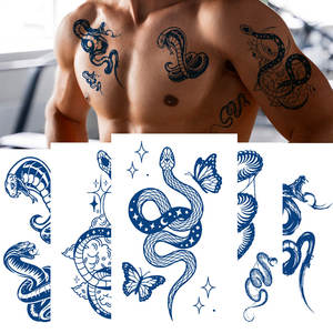 Tatuajes semipermanentes de 2 semanas de duración, tatuajes de <span class=keywords><strong>serpiente</strong></span> impermeables, tatuajes de jugo, pegatina para adultos, hombres, niños, dragón Kirin - Product Image 1