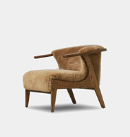Fauteuil d'appoint en bois de chêne de luxe pour la maison, le bureau, fauteuil de salon contemporain confortable avec éponge pour une utilisation en intérieur dans le salon