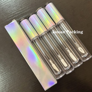 Tube de gloss à <span class=keywords><strong>lèvres</strong></span> rond transparent ISMAN 5 ml avec boîte holographique, ensemble d'emballage de gloss à <span class=keywords><strong>lèvres</strong></span> irisé, logo personnalisé, cosmétiques en marque privée - Product Image 2
