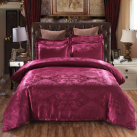 Ensemble de literie en satin brodé de style européen Oeko-TEX en gros, 4 pièces, taille personnalisée, taille king, queen, twin pour la maison, l'hôtel