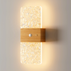 Wireless Magnetic Motion Sensor Night <b>Light</b> USB Rechargeable Textured Acrylic LED Wall Lamp Indoor <b>Corridor</b> Decor Wall <b>Light</b> - Product Image 2