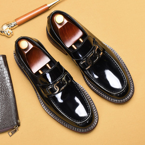 Mocassins de style britannique haut de gamme pour hommes d'affaires, en cuir véritable, à bout carré, à enfiler, légers, respirants, chaussures habillées formelles - Product Image 1