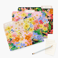 Papel artístico A4 con estampado Floral personalizado, paquete de 3 cajas decorativas para documentos, carpeta