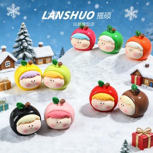 Lanshuo Apple Resin Figurines Christmas Decor Handmade Craft Gift Set - Product Image 1