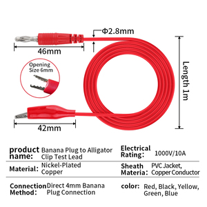 Kit automobile de 25 sondes de test avec fiches <span class=keywords><strong>banane</strong></span> 4 mm vers pinces crocodiles et sondes perforantes pour réparation automobile - Product Image 5