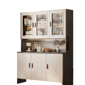 Aparador con puertas de vidrio para sala de estar, cocina, exhibición de vinos y almacenamiento de platos - Product Image 5