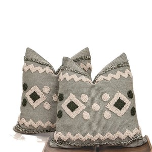 Minimalist Geometric Embroidered Pillowcase Cotton Linen Square <b>Cushion</b> Cover for Home Decor Living Room Sofa Bed Use - Product Image 2