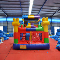 Château gonflable avec toboggan et souffleur pour enfants et adultes, usage commercial