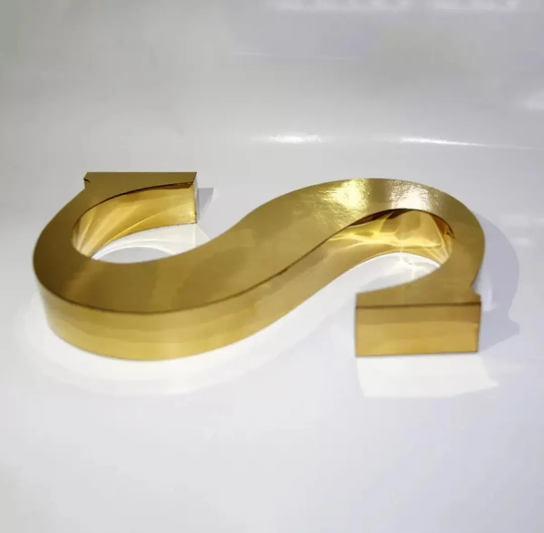 Store front Edelstahl wand 3D-Buchstaben Logo-Zeichen Nicht beleuchtete Kanal buchstaben