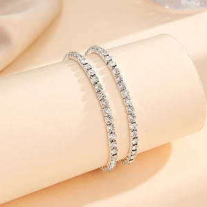 Brazalete de diamantes de imitación de 4MM con cadena de garra de una sola fila Pulsera elástica para Europa América Tamaño 16 para regalos de fiesta - Product Image 5