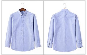 Chemise pour <span class=keywords><strong>homme</strong></span> à manches longues 100% coton, chemise Oxford à manches longues, anti-rides, à carreaux et rayures, chemises pour hommes d'affaires, vente en gros - Product Image 2
