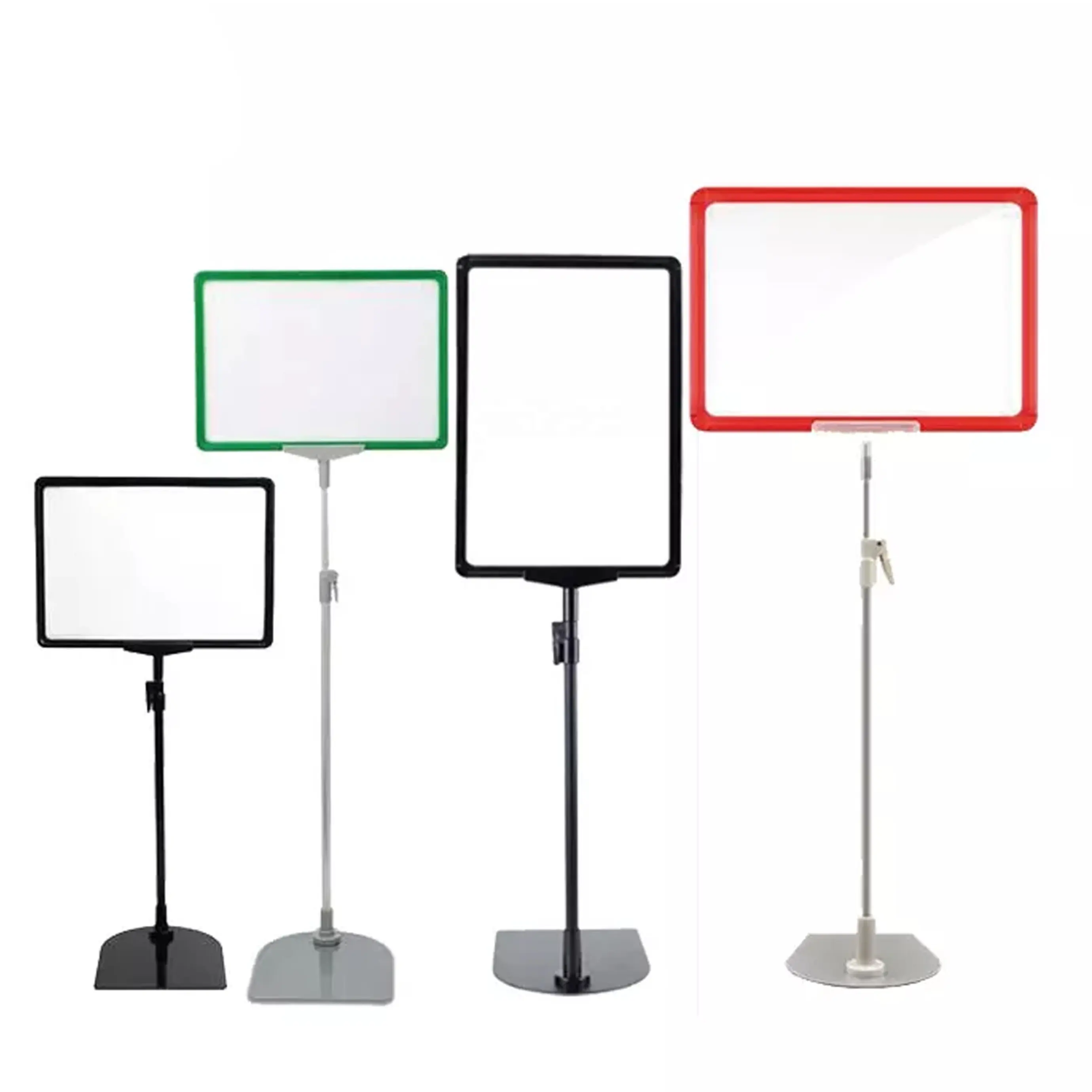 Heavy Duty Adjustable Pedestal Aluminum Snap Open Frame Display Sign Holder Poster Floor Sign Stand