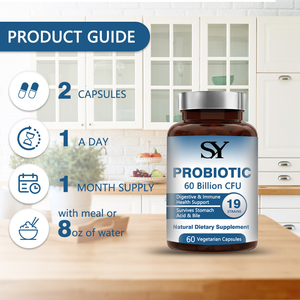 Probiótico personalizado Premium 60 mil millones de CFU <span class=keywords><strong>19</strong></span> cepas con fibra prebiótica Soporte para la Salud Digestiva e inmunológica Sobrevive el estómago - Product Image 3