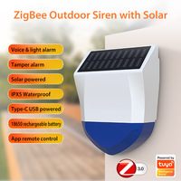 Capteur intelligent Android WiFi/Zigbee Alarmes sonores et lumineuses extérieures Protection solaire contre la pluie/le soleil Alimenté par batterie/électricité Contrôle par application