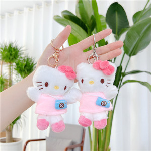 Dễ thương Hello Cat <span class=keywords><strong>Kitty</strong></span> PP bông đồ chơi sang trọng mô hình 0532 nhỏ mặt dây chuyền mèo búp bê bán buôn Keychain Claw máy CN - Product Image 1