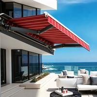 Auvent électrique motorisé sur mesure avec télécommande, imperméable, en aluminium, pour terrasse, jardin, balcon