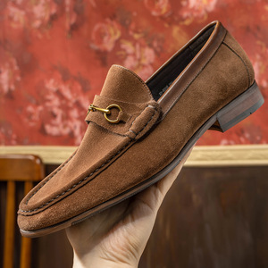 <span class=keywords><strong>Chaussures</strong></span> Penny Loafer de Luxe pour Homme, Décontractées et Habillées, à Enfiler, en Cuir Véritable Respirant, Bout Rond, Semelle Extérieure en Caoutchouc, Idéales pour l'Automne - Product Image 4