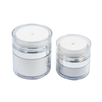 Grosir krim perawatan kulit 15/30/50ML stoples krim akrilik plastik botol pompa pengap kosmetik bening mewah