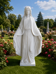 Estatua tradicional de Jesús de granito tamaño real, escultura de mármol blanco con 2 años de garantía para cementerio - Product Image 4