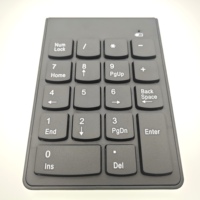 Keyboard Numerik Mini Berkabel/Nirkabel dengan Lampu Latar Warna-warni Cokelat, Siap Kirim, OEM, untuk Kalkulator Bank
