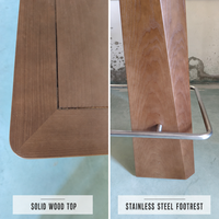 Meubles de bar, table haute de style provincial français, table haute en bois de chêne pour cuisine, salle à manger, bar à domicile, taille personnalisée OEM ODM