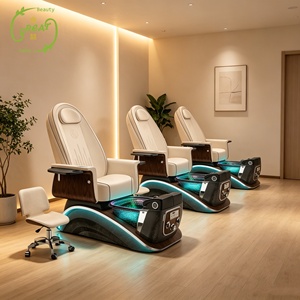 Fauteuil de pédicure électrique inclinable avec massage par pétrissage pour salon de manucure et pédicure - Product Image 2