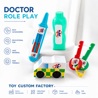 Ensemble de jouets de docteur pour enfants personnalisé avec thermomètre, flacon de médicaments, clés et ambulance, jouets éducatifs pour enfants
