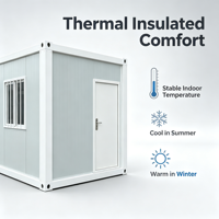 Maison conteneur modulaire préfabriquée en panneaux sandwich, design industriel, écologique, 10/20/40 pieds, prix compétitif