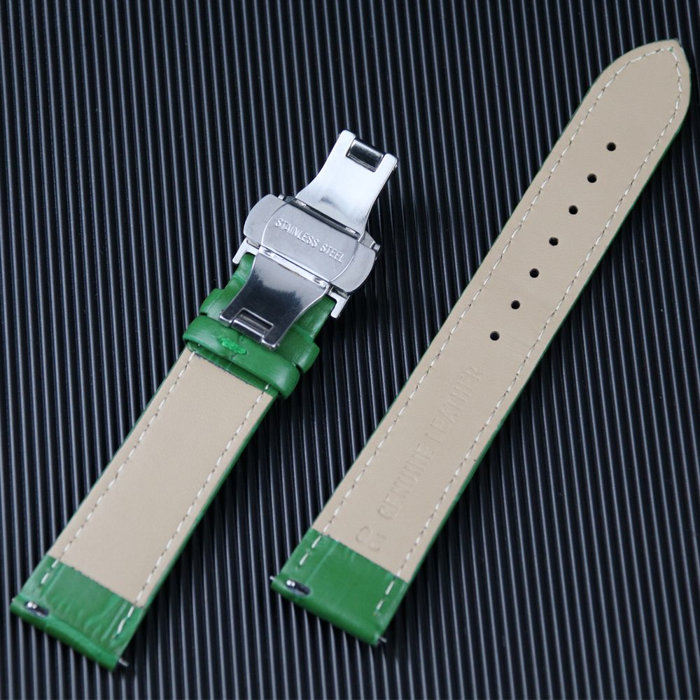 Quick Release Genuine Leather Watch Strap Parts Accessories with Butterfly Buckle Watch Band with Tool Box Set