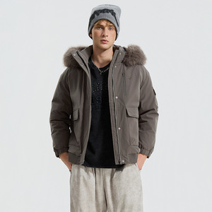 Giacca invernale Casual con cappuccio 80% con <span class=keywords><strong>piumino</strong></span> spesso traspirante ampio collo alto da uomo - Product Image 1