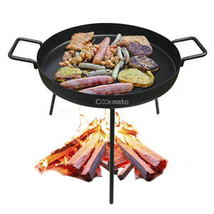 Poêle ronde à 3 pieds amovibles pour barbecue extérieur, cuisson au bois, double face, en <span class=keywords><strong>fonte</strong></span> avec revêtement céramique, ustensile de cuisine - Product Image 2