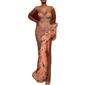 Vestido de Noche con Escote Corazón, Lentejuelas, Diseño Asimétrico Hecho a Mano, Cintura Natural, Vestido Largo - Product Image 5