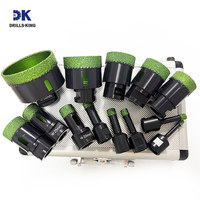 DRILKING Ensemble de forets céramiques, scies cloches, forets pour carrelage, outils diamantés brasés M14, forets de découpe, forets diamantés brasés sous vide