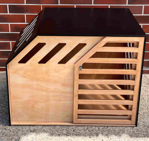 Cage à chien en bois d'intérieur avec porte coulissante (moderne) - Product Image 5