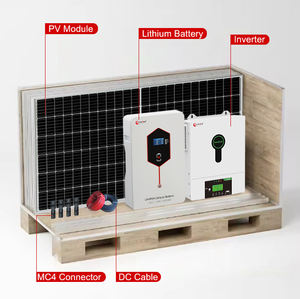 Système d'énergie <span class=keywords><strong>solaire</strong></span> à batterie au lithium hybride 5 kVA 10 kW Ensemble complet Système de montage de panneaux solaires pour <span class=keywords><strong>toit</strong></span> <span class=keywords><strong>plat</strong></span>, sol et <span class=keywords><strong>toit</strong></span> pour <span class=keywords><strong>maison</strong></span> - Product Image 1