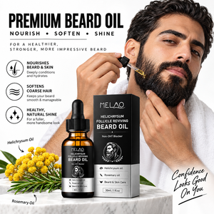 Huile Barbe Anti-Frisottis à l'Hélichryse et au Romarin – Nourrissante, Apaisante et Fortifiante pour Barbe Sèche et Rugueuse, Soin de la Peau Sous la Barbe - Product Image 6