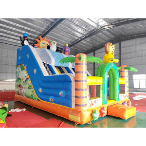 Tobogán Inflable de PVC de Grado Comercial para Parques de Diversiones, Tobogán Inflable Grande con Diseño de León, Doble Carril, para Uso en Seco y Mojado, en Venta - Product Image 5