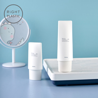 Tube en plastique PE rose personnalisé RiGHT PLASTIC TOA, vide, 30/50 ml, pour crème solaire, crème pour les mains et le visage, emballage cosmétique