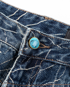 Jeans de Mezclilla Ajustados de Pierna Ancha para Hombre, Lavados, de Cintura Media, con Diseño de Bolsillos, para Estilo Casual, Hip Hop y Streetwear - Product Image 3