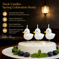 Bougies d'anniversaire amusantes en cire de paraffine en forme de canard blanc, écologiques, faites à la main, thème animal, décoration de Noël, décoration de la maison