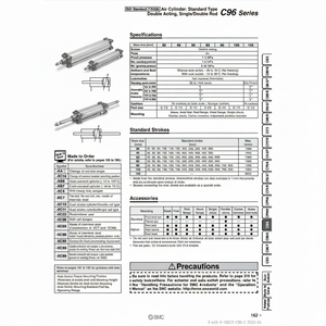 Pièces pneumatiques C96SDB63-80C de cylindre d'air pneumatique SMC - Product Image 1