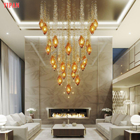 Luminaire de décoration d'intérieur moderne et simple pour escaliers d'hôtel et de villa Crystal Light