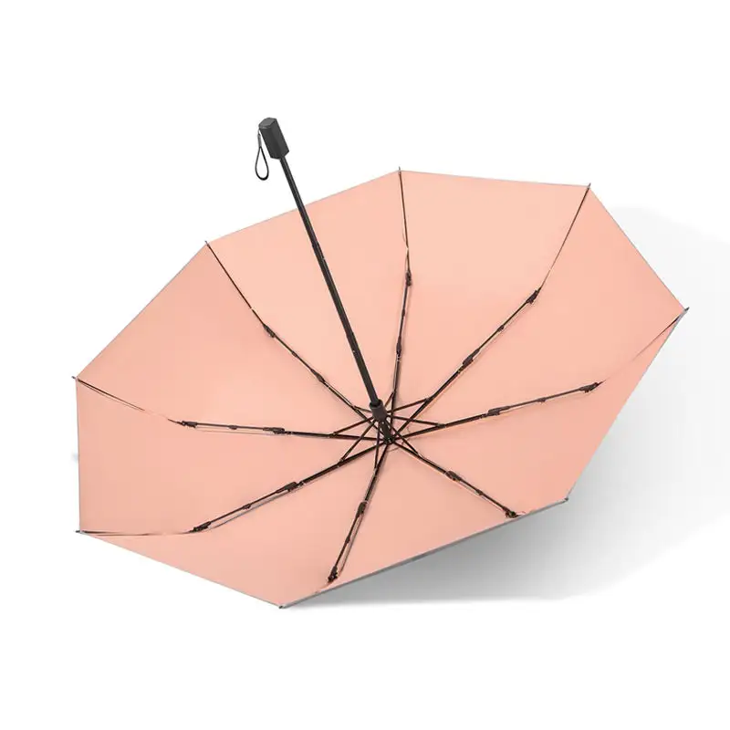 High quality low price mini pocket rain umbrella with logo solid color uv protection sun 3 fold umbrella