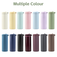 Bouteille d'eau sport en acier inoxydable de 18 oz avec logo personnalisé, isotherme, anti-fuite, à large ouverture, avec paille, pour enfants et salle de sport
