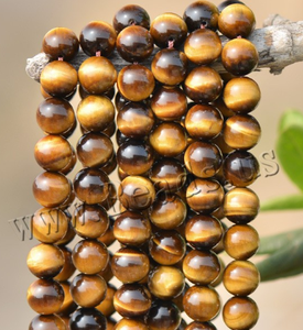 2 ~ 20mm natürliche Tigerauge Perlen Runde Naturstein perlen Ca. 0,8-1,5mm Verkauft pro 15 Zoll 423173 - Product Image 4