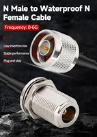 RG58 LMR195 N pria KE N wanita, hilang rendah kabel koaksial RF kabel ekstensi antena WiFi 12 inci 30cm untuk Router WiFi Radio Ham