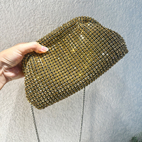 Chaîne de créateur de luxe sac de soirée brillant strass pochette sac à main avec poignée épaule coquille Banquet sous les bras sac à main pour les femmes