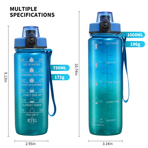 Personalised Eco Friendly 1000ml BPA Free Motivational Time <strong>Tracker</strong> Tritan Camping Sports <strong>Water</strong> <strong>Bottle</strong> with Straw - Product Image 2