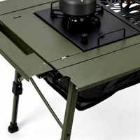 Table de pique-nique tactique extensible en métal moderne pour l'extérieur, idéale pour la cuisine et le camping, vente en gros